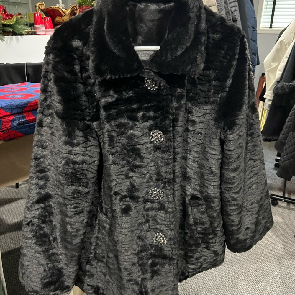 Black fur coat